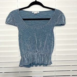 Stripped Blue & White Top